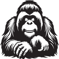 orangutan vector sihouette