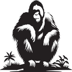 orangutan vector sihouette