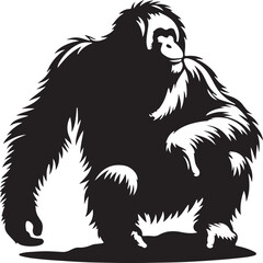 orangutan vector sihouette