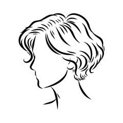 women's haircut, vector sketch