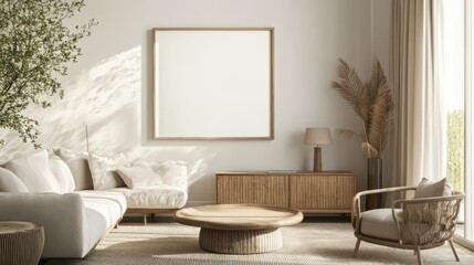 Bright, modern living room interior