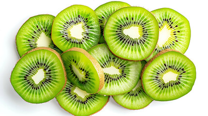 Fototapeta premium Sliced Kiwi on White 