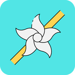 White flower single icon vector illustration