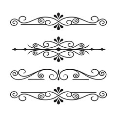 set of floral design elements