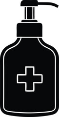 hand sanitizer bottle silhouette vector
