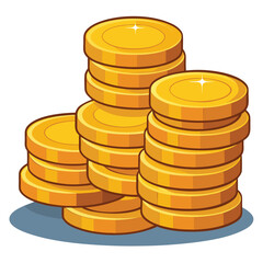 gold coins stacks