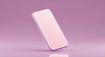 Pale Pink Smartphone Mockup on Lavender Background