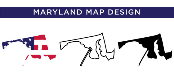 Maryland State Map Vector Illustration – Minimal USA Design