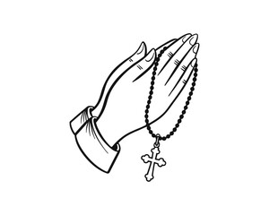 Praying Hands Vector  – Religious, Spiritual, and Worship Hand Pose Illustrations