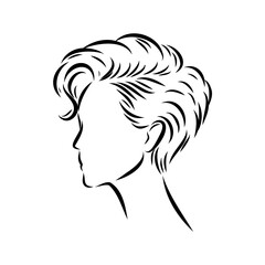 women's haircut, vector sketch