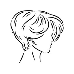 women's haircut, vector sketch