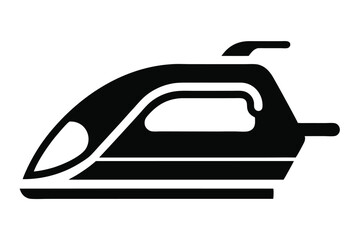 Isolated black and white vector graphic of an electric iron for clothes