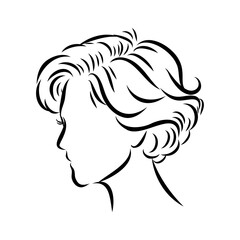women's haircut, vector sketch
