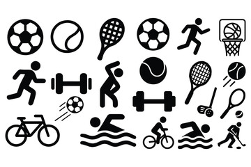 Sport icons collection isolated on white background