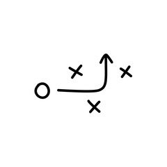 Soccer game tactic strategy. Scheme for training of football team. Vector illustration 
