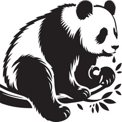 panda vector sihouette