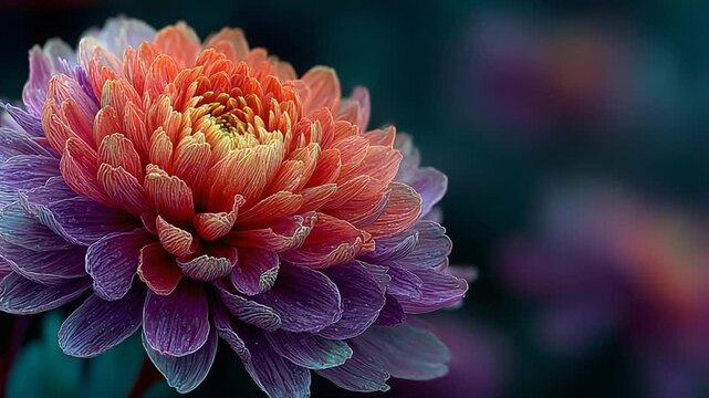 Beautiful gradient dahlia flower bloom, floral wallpaper and background footage