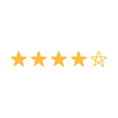 Five stars customer product rating review. Five stars icon vector 