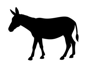 Fototapeta premium Donkey Silhouette Vector - Minimalist Farm Animal Profile for Ranch Logos, Folklore Illustrations & Rustic Decor