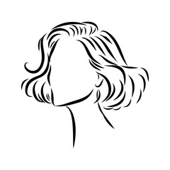 women's haircut, vector sketch