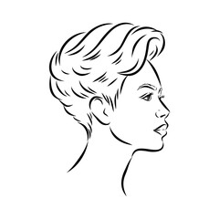 women's haircut, vector sketch