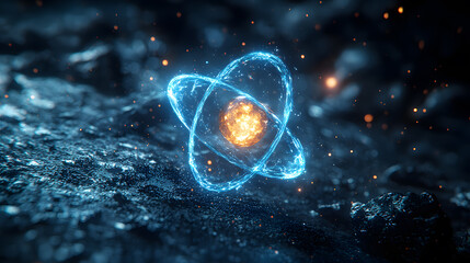 Glowing Atomic Structure Over a Textured Surface