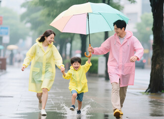 행복한 가족의 여름 나들이, Happy Family Summer Outing