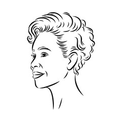 women's haircut, vector sketch