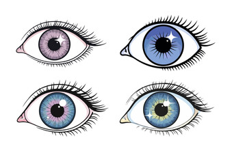 Open eye illustration with a sparkle in the iris, symbolizing wonder in soft gradients