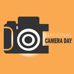 National Camera Day Celebration Bifold Ad with Retro Camera vector illustration 