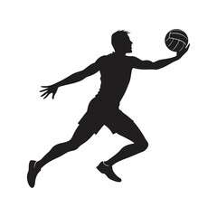 abstract volleyball player vector art silhouette