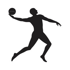 abstract volleyball player vector art silhouette