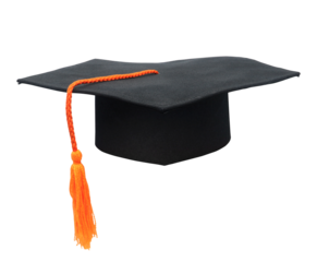 Graduation hat on transparent background png