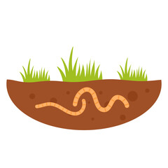 Worm crawling soil vector illustration 
