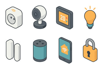 Smart home and media icons set – 3d, automation and connectivity visual symbols