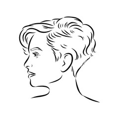 women's haircut, vector sketch