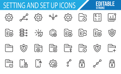 Set of Setting and Configuration Icons for User Preferences and Setup