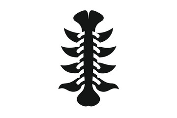 Abstract Spinal Vertebrae Anatomical Black Silhouette Illustration for Medical or Chiropractic Designs