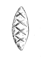 bread food manual sketch illustration