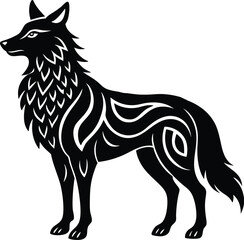 Obraz premium A wolf, deer designed vector Illustrator 