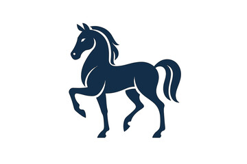 Obraz premium A creative horse is the centerpiece of this elegant logo symbol design illustration vector for company use