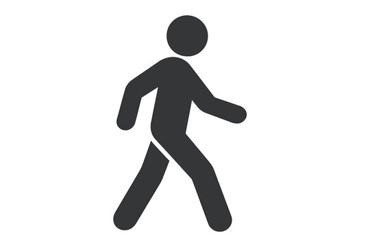 Flat vector icon of a person walking or walk sign designed for apps and websites