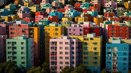 Vibrant Urban Housing Blocks