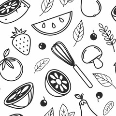 vector seamless pattern with vegetables
