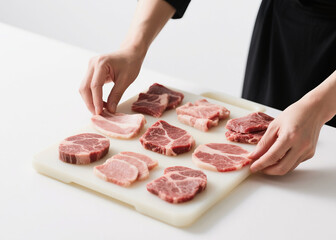 고기 날것 돼지고기 소고기 스테이크 Meat Raw Pork Beef Steak