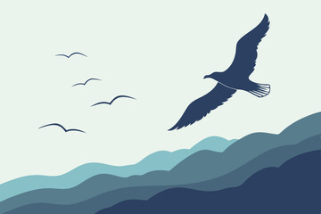 Majestic Seagull Flight Over Ocean Waves: Coastal Bird Design