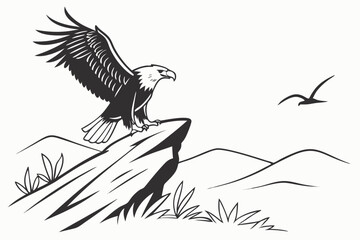  Majestic Eagle on Cliff: Soaring Bird & Mountain Landscape