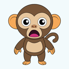 Fototapeta premium Scared Chimpanzee Vector Icon Illustration