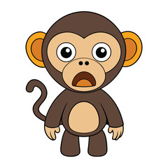 Fototapeta premium Scared Chimpanzee Vector Icon Illustration