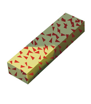 illustration cadeau rectangulaire de noel, illustr&eacute; fait main ,fond transparent png, papier cadeau or et sapin rouge isom&eacute;trique.